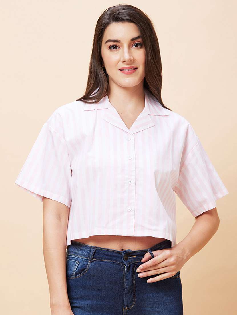 women white cotton shirt style top