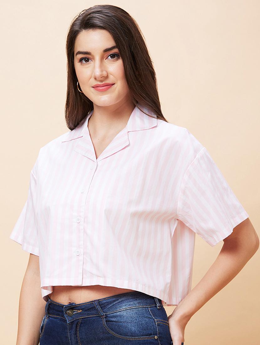 women white cotton shirt style top - 20346241 - Standard Image - 1