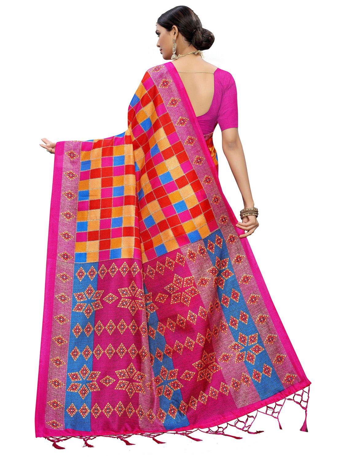 multi colored printed  saree with blouse - 20347235 -  Standard Image - 1