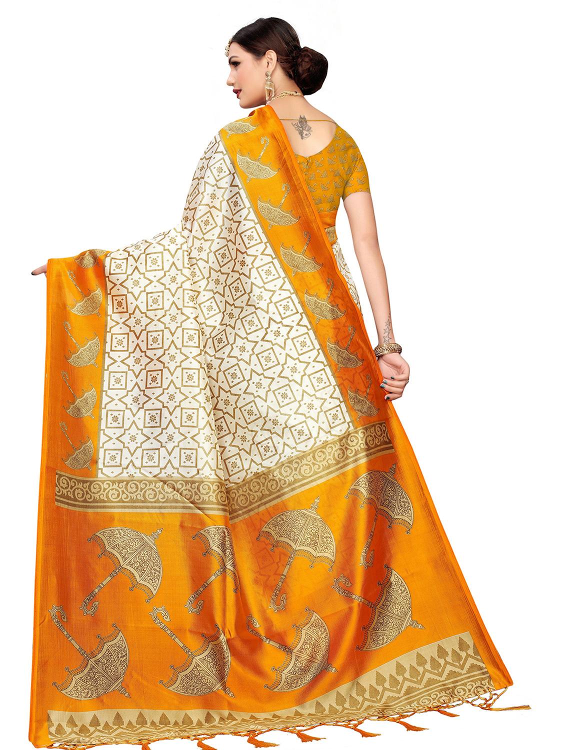 printed mysore saree with fringes with blouse - 20348551 -  Standard Image - 1