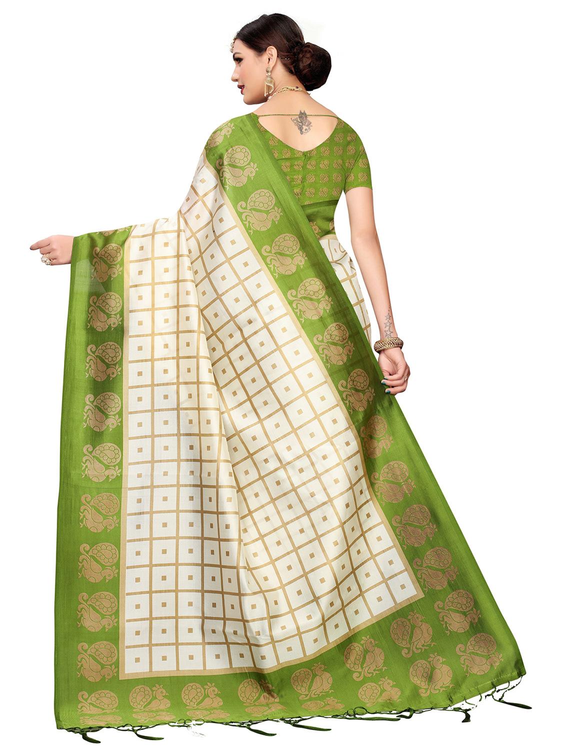 white colored bordered saree with blouse - 20348564 - Standard Image - 1