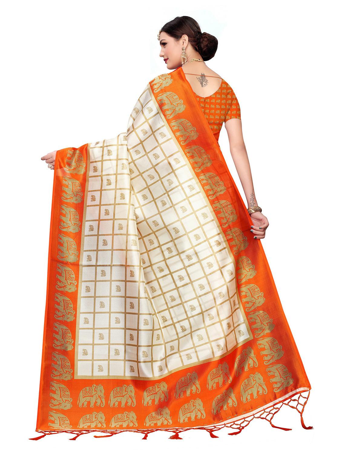 women madhubani bordered saree with blouse - 20348571 - Standard Image - 1
