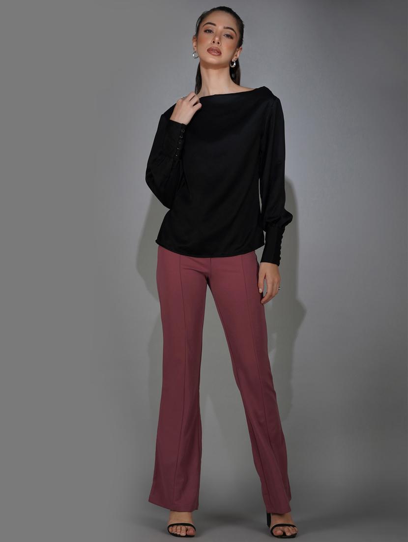 black satin a line top - 20349349 - Standard Image - 4