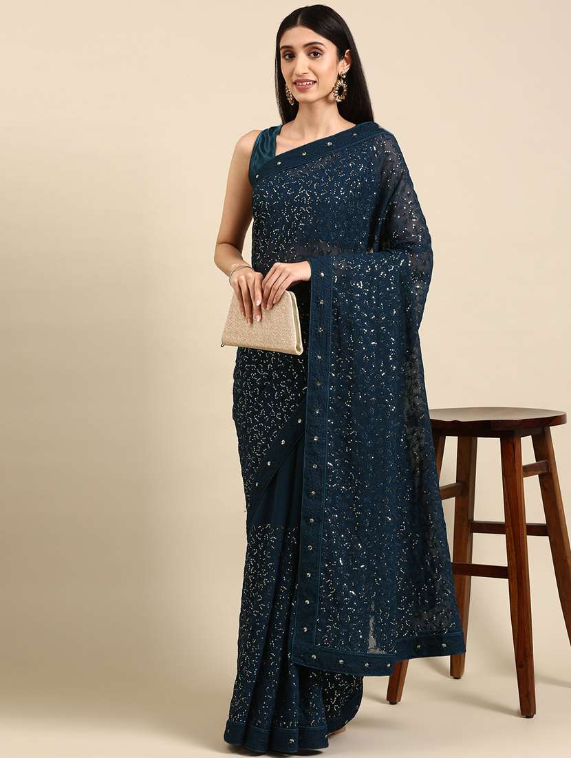 women's embellished saree with blouse