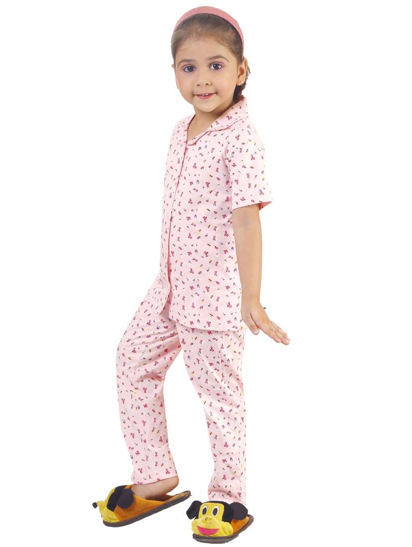 girls rosewater printed nightwear set - 20349949 - Standard Image - 1