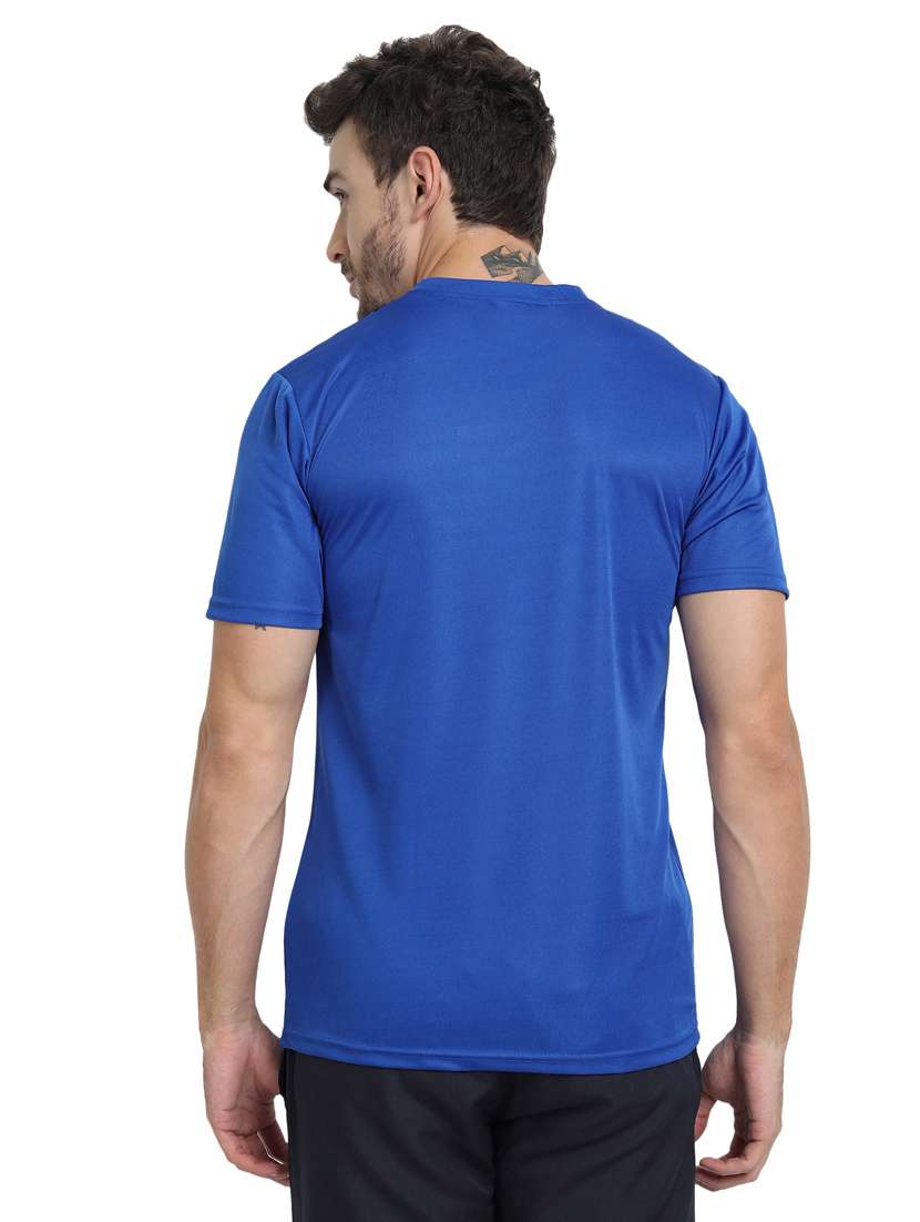 blue polyester color block tshirt - 20351187 -  Standard Image - 1