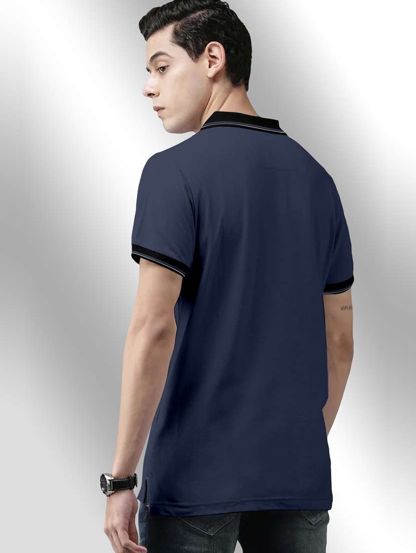 grey solid polo t-shirt - 20351196 -  Standard Image - 1
