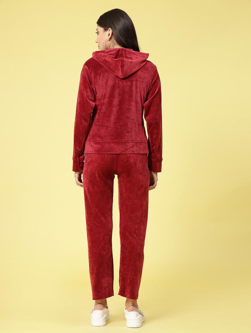 women red velvet top and trouser co-ord set - 20351714 - Standard Image - 4