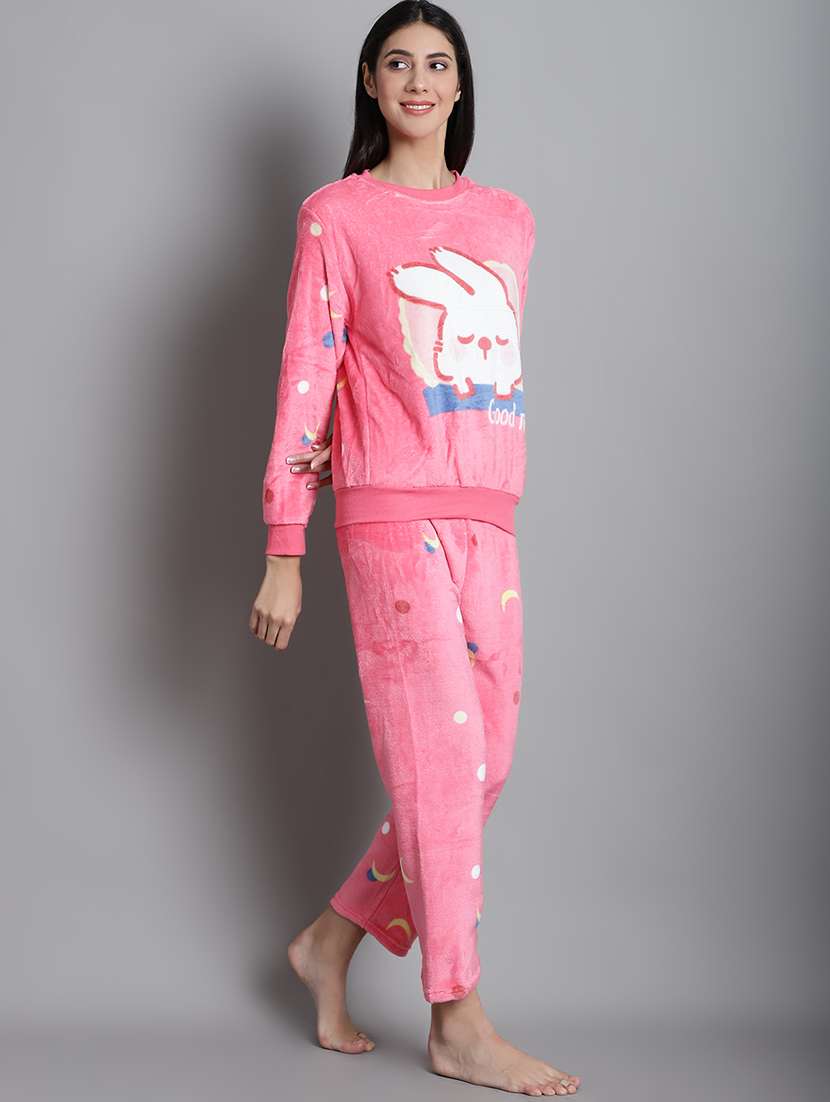 pink quirky print nightwear set - 20351761 -  Standard Image - 1