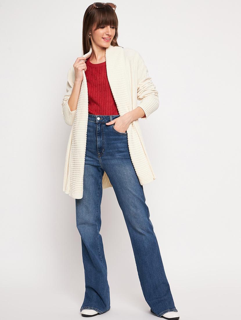 off white self design woolen shrug - 20351885 - Standard Image - 4