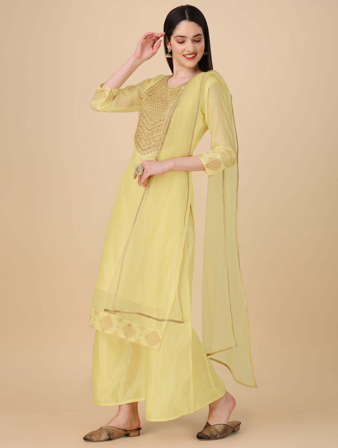 zari embroidered suit set - 20353673 - Standard Image - 1