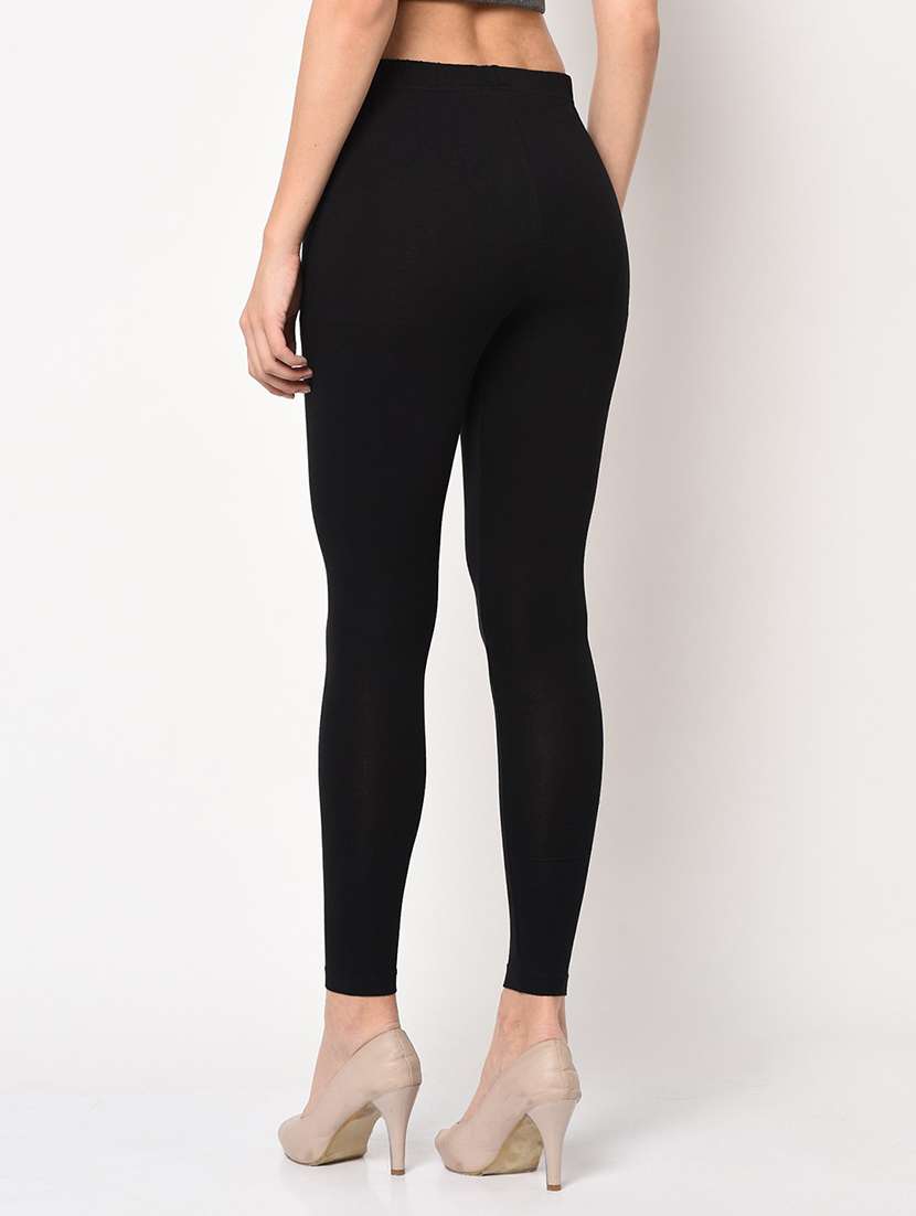 black solid legging - 20353871 -  Standard Image - 1
