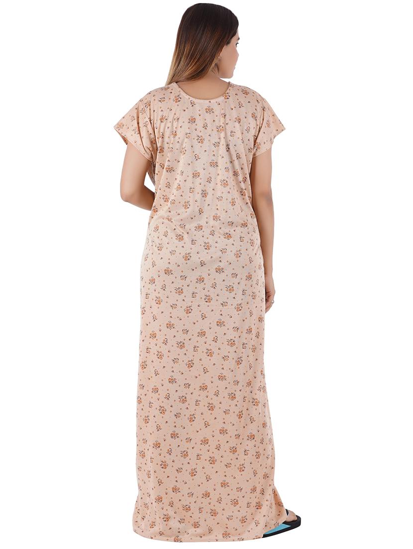 beige floral print nighty - 20354642 -  Standard Image - 1