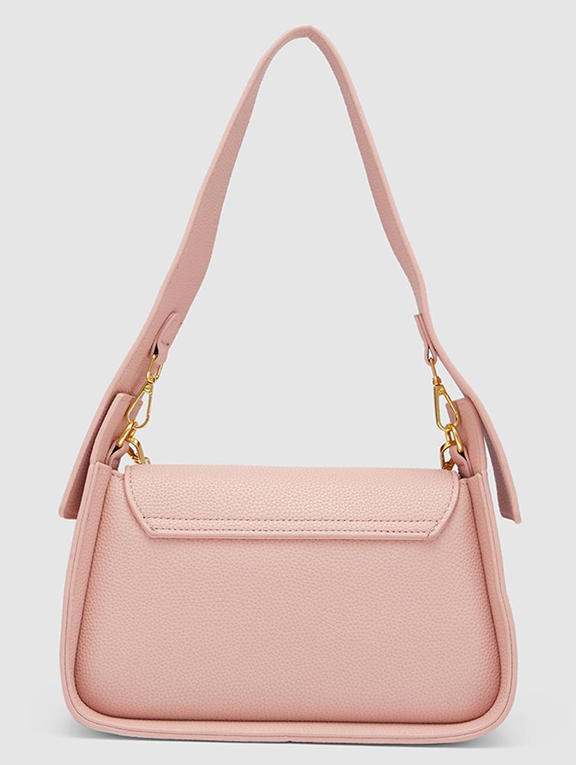 women solid leatherette handbag - 20355085 - Standard Image - 1