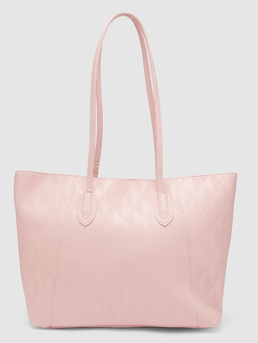 women pink leatherette regular handbag - 20355086 - Standard Image - 1
