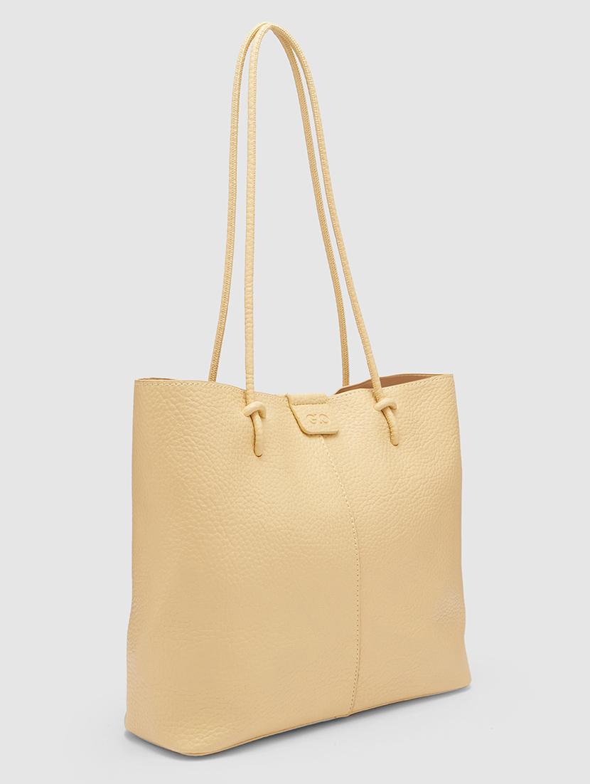 women yellow leatherette regular handbag - 20355092 - Standard Image - 4