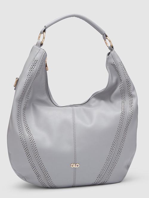 grey leatherette (pu) handbag - 20355095 - Standard Image - 0