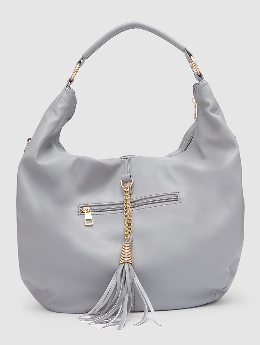 grey leatherette (pu) handbag - 20355095 -  Standard Image - 1