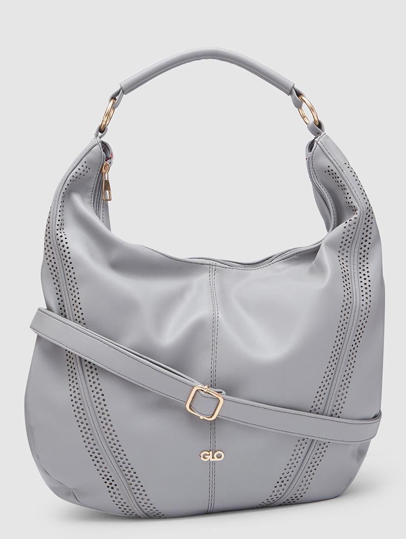 grey leatherette (pu) handbag - 20355095 - Standard Image - 4