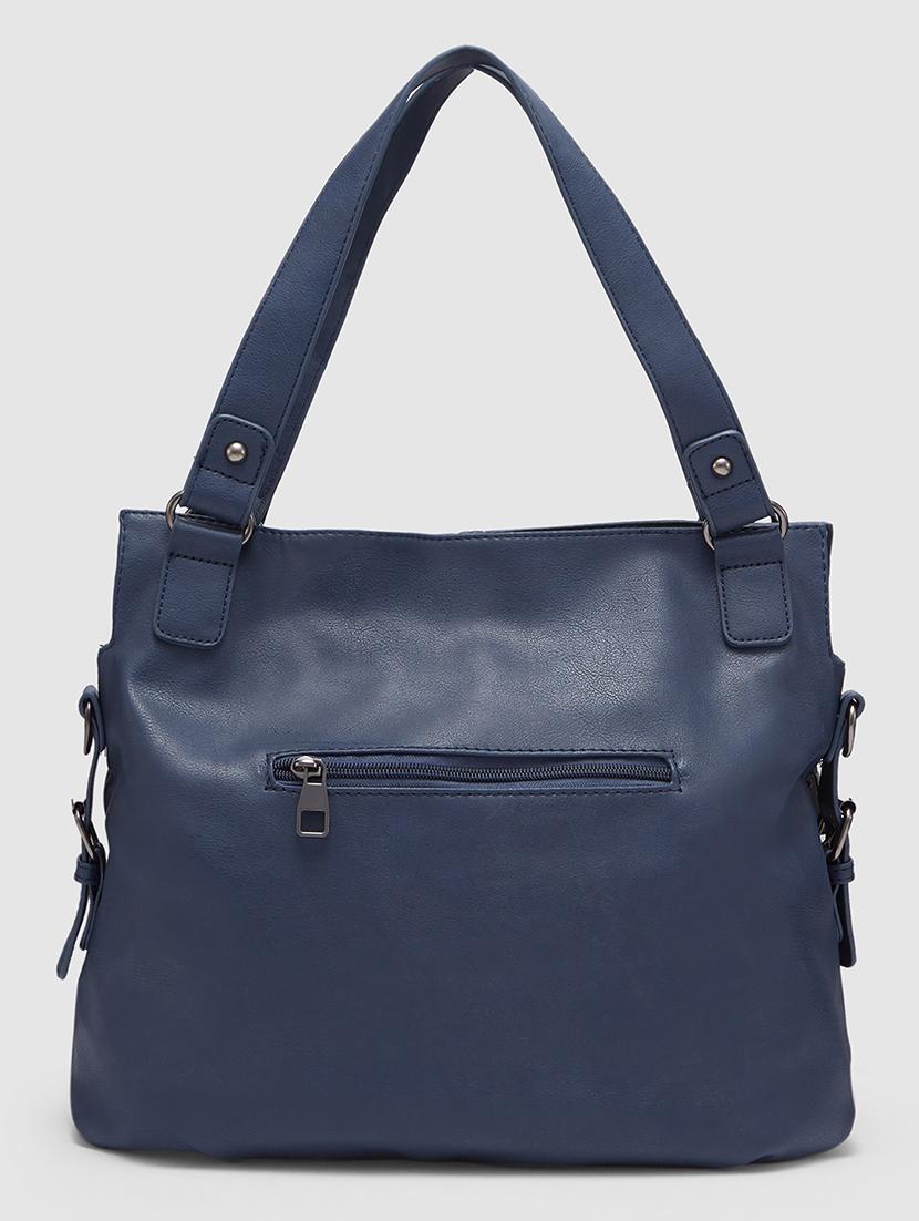 blue leatherette (pu) handbag - 20355097 -  Standard Image - 1