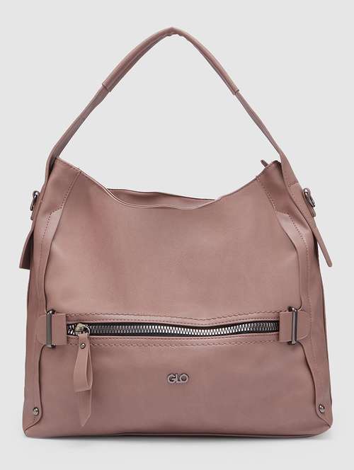 mauve leatherette (pu) hobo handbag - 20355098 -  Standard Image - 0