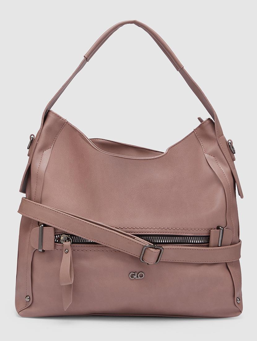 mauve leatherette (pu) hobo handbag - 20355098 - Standard Image - 4