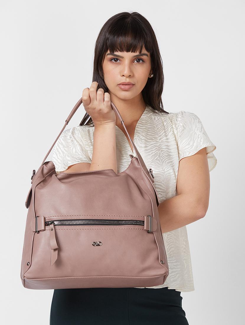 mauve leatherette (pu) hobo handbag - 20355098 - Standard Image - 6