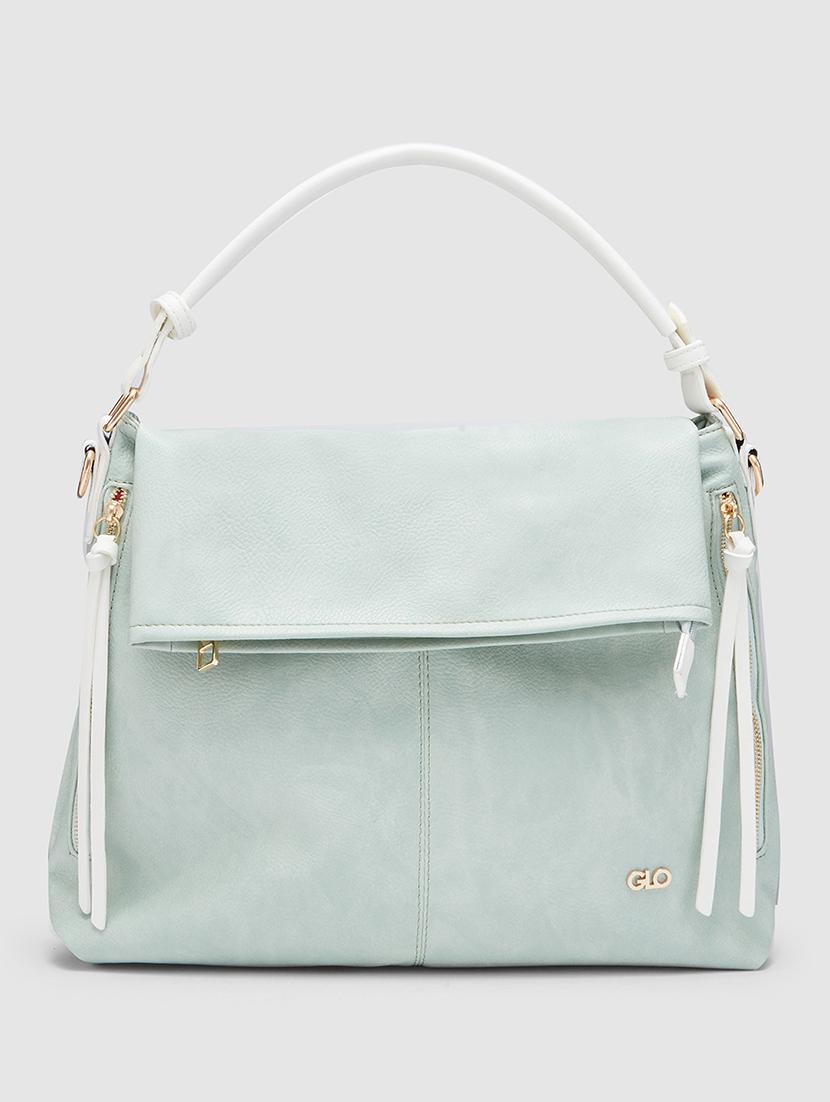 sea green leatherette (pu) handbag - 20355102 - Standard Image - 1