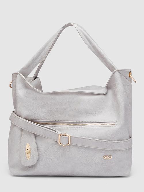 grey leatherette (pu) handbag - 20355104 -  Standard Image - 0