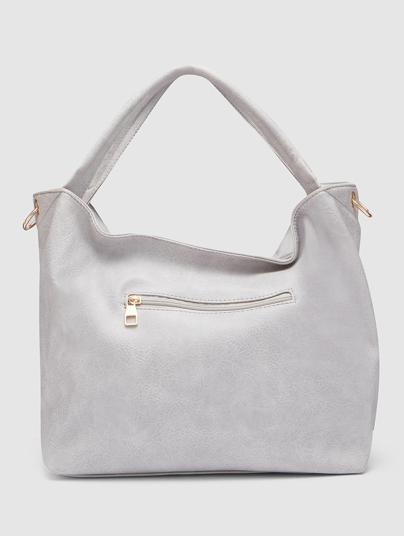 grey leatherette (pu) handbag - 20355104 -  Standard Image - 1