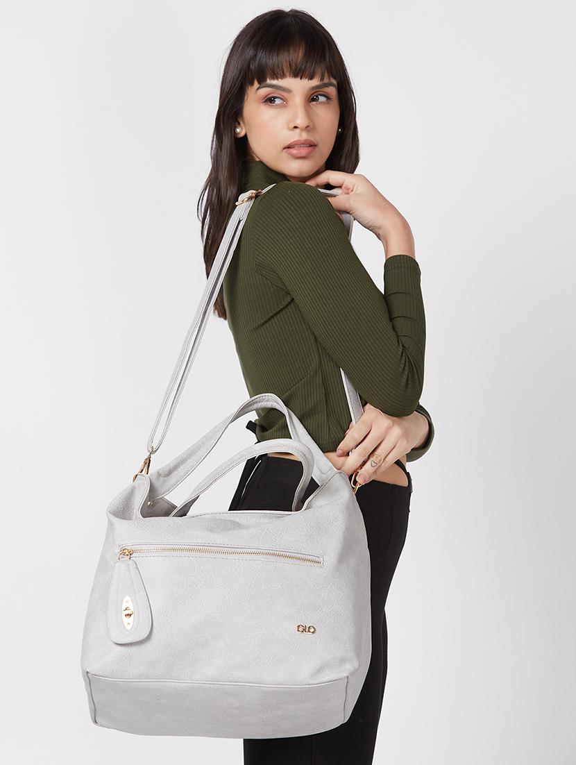 grey leatherette (pu) handbag - 20355104 - Standard Image - 6