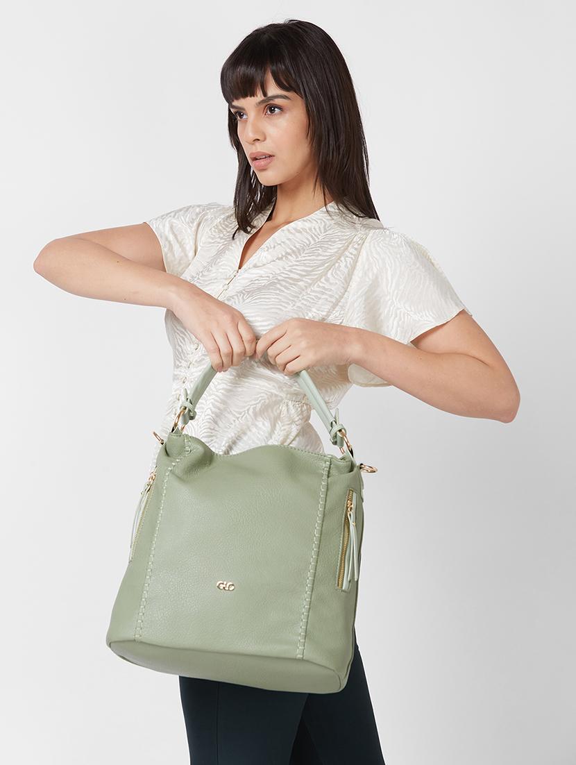 green leatherette (pu) handbag - 20355105 - Standard Image - 6