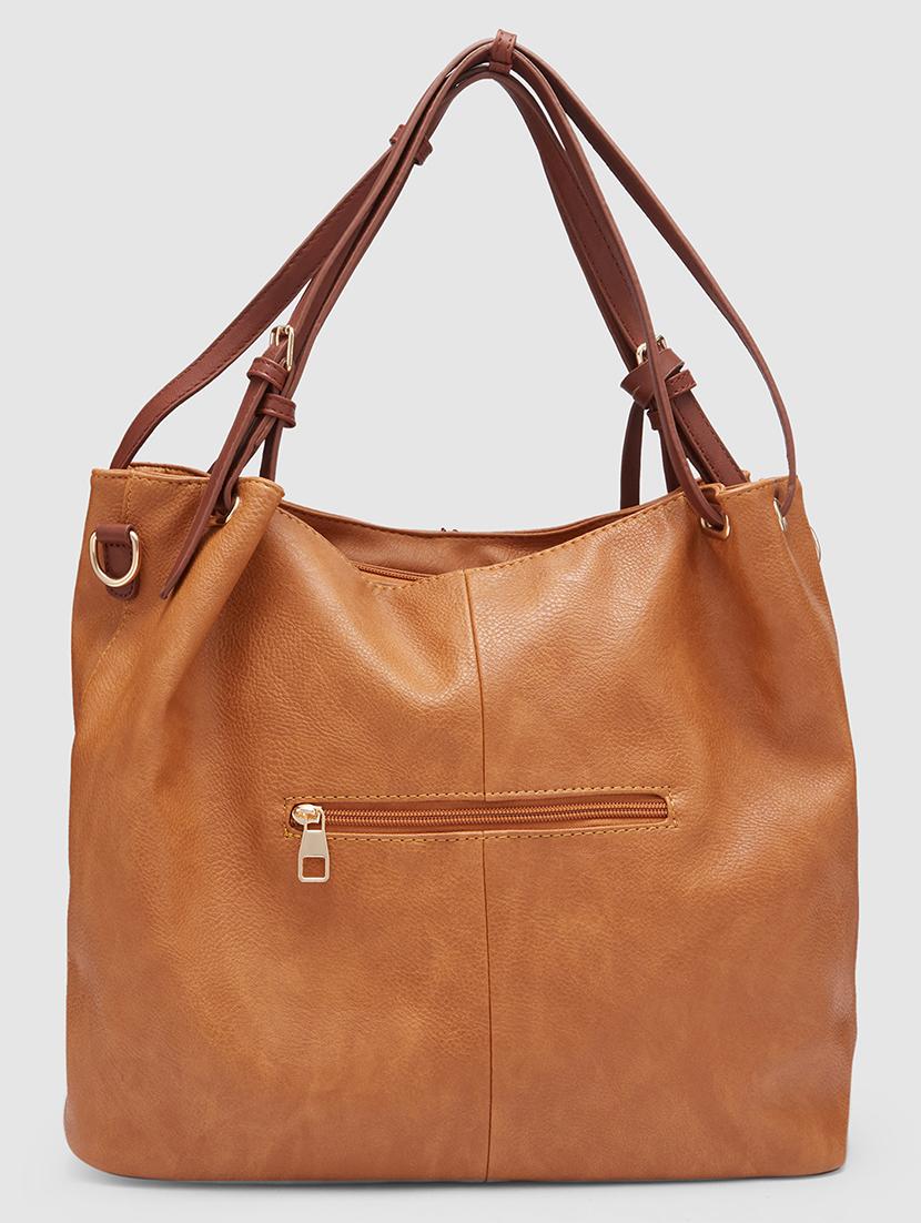 tan leatherette (pu) handbag - 20355106 -  Standard Image - 1
