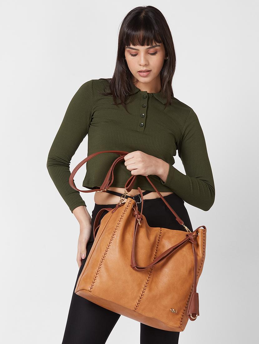 tan leatherette (pu) handbag - 20355106 - Standard Image - 6