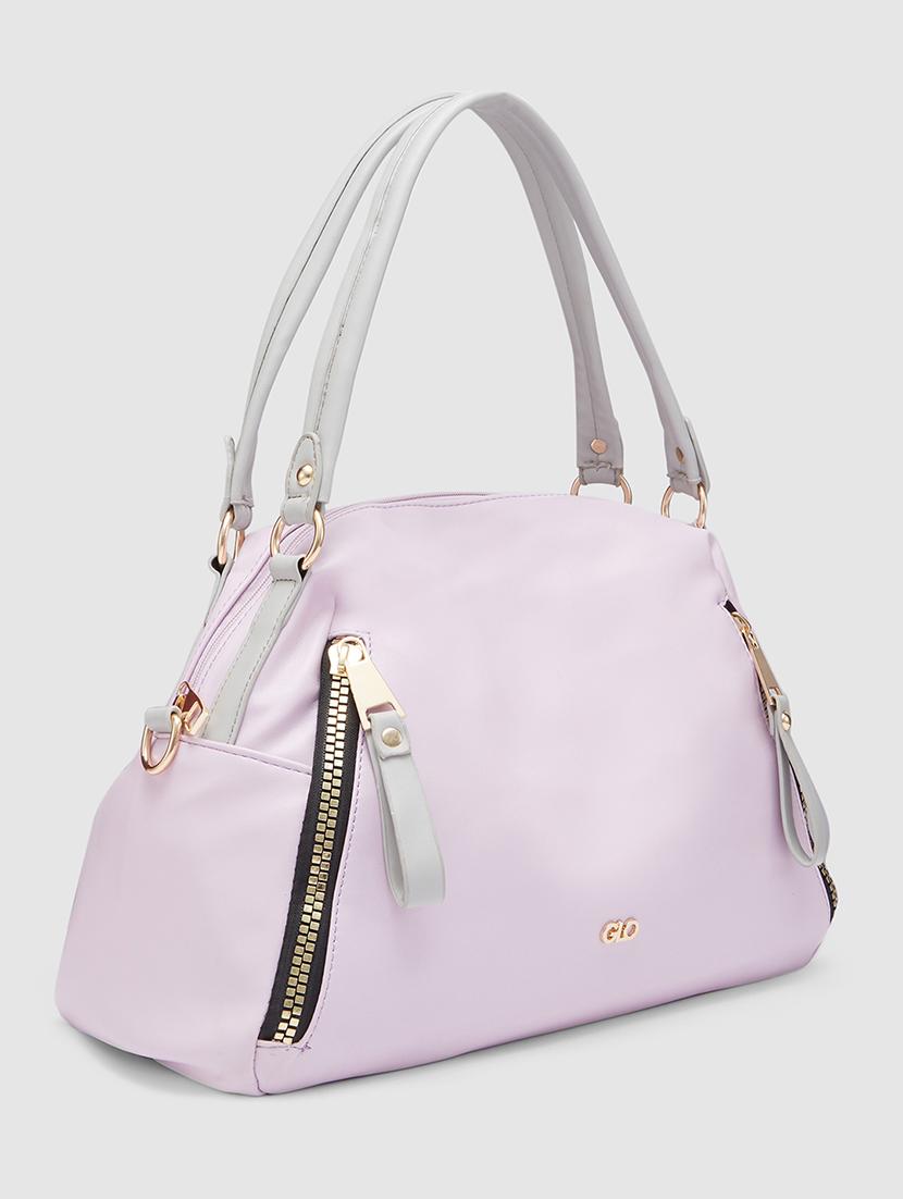 purple leatherette (pu) handbag - 20355107 - Standard Image - 4
