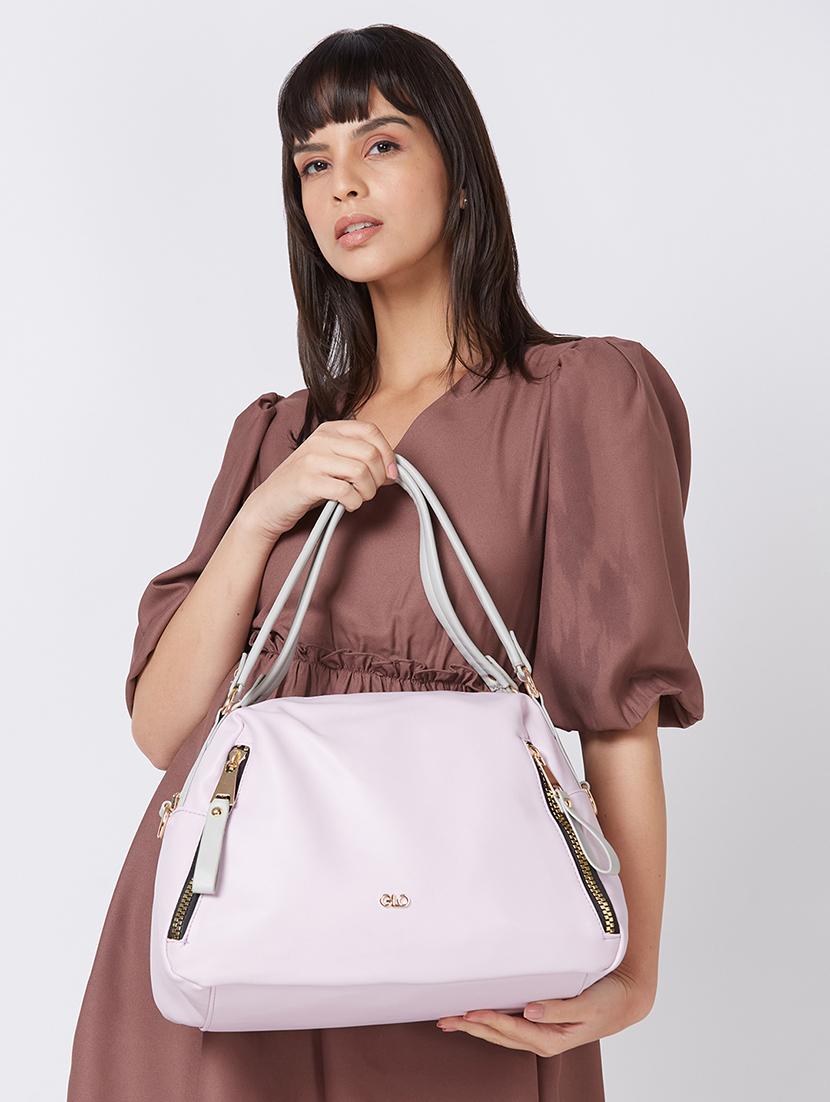 purple leatherette (pu) handbag - 20355107 - Standard Image - 6