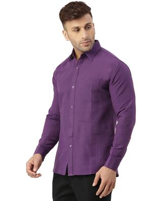 men pack of 2 solid and self designed cotton casual shirt - 20355566 - Standard Image - 6