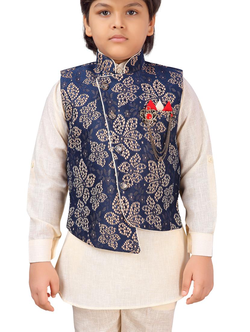 boys kurta bottom with jacket - 20359064 - Standard Image - 4