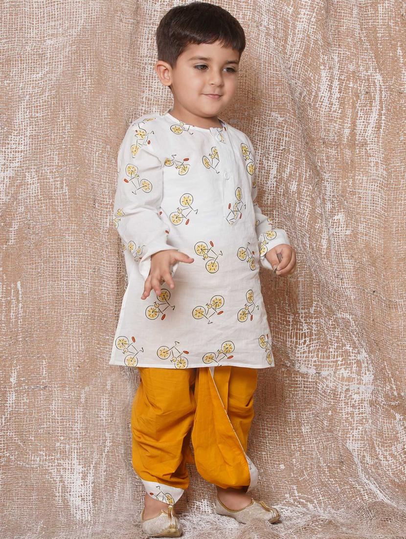 boys printed dhoti kurta set - 20359080 - Standard Image - 1