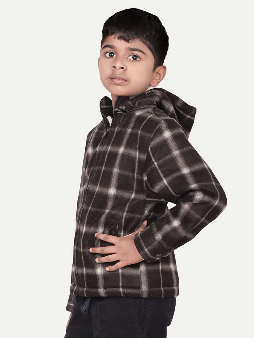 boys black checkered jacket - 20359180 -  Standard Image - 1