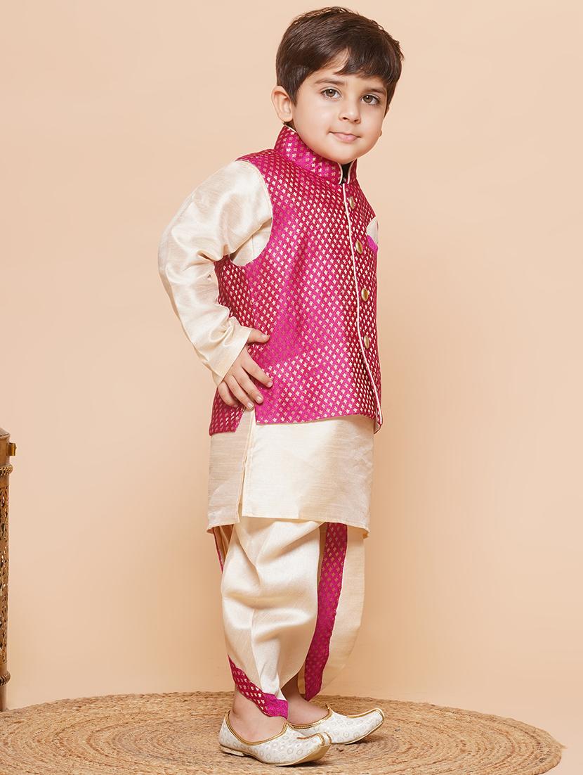 boys self design kurta set - 20359647 - Standard Image - 1