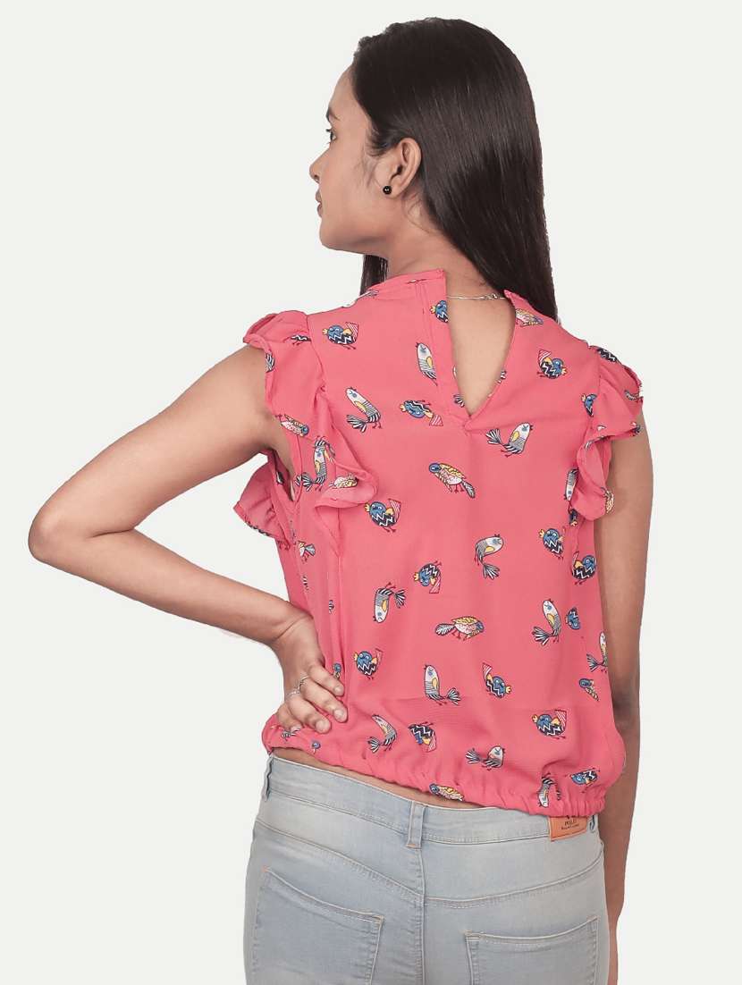 girls round neck top - 20359783 -  Standard Image - 1