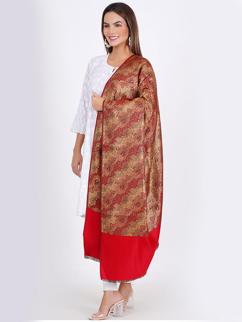 vrinde women's self design shawl - 20359859 - Standard Image - 1