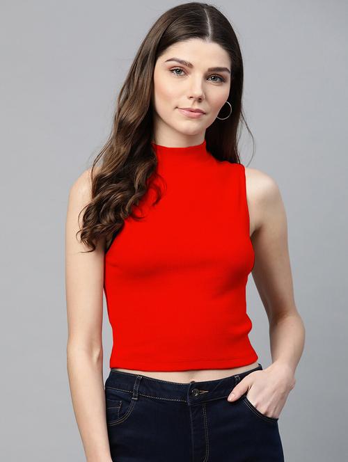 black solid sleeveless mock neck top - 20359951 - Standard Image - 0
