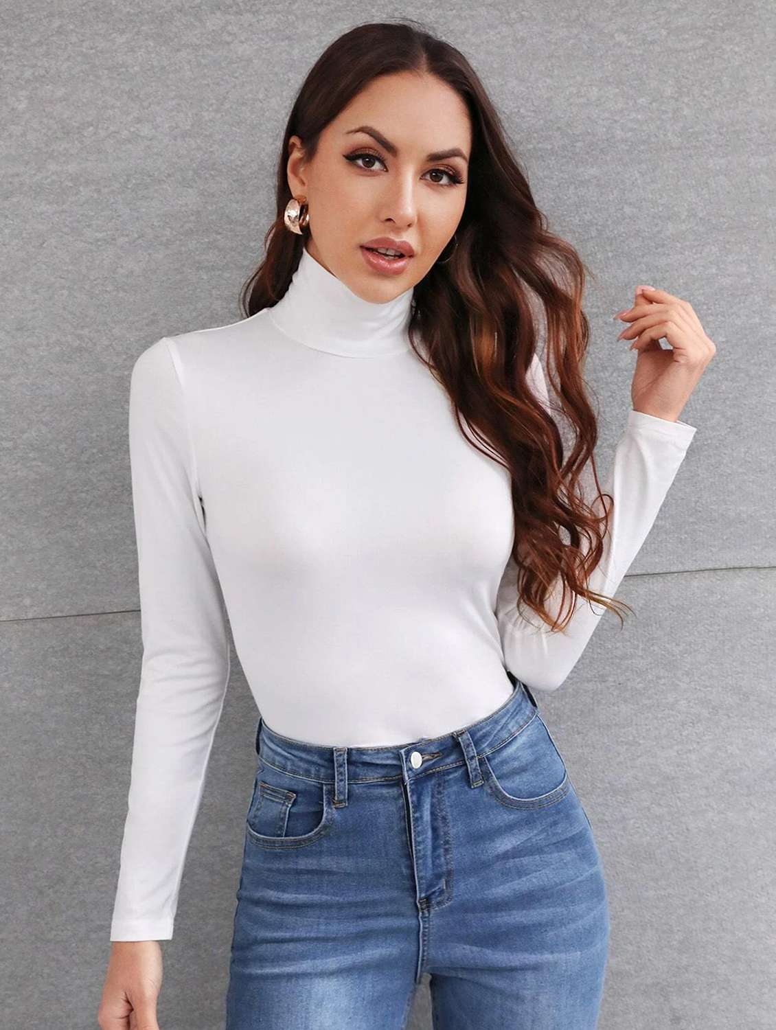 white solid regular top