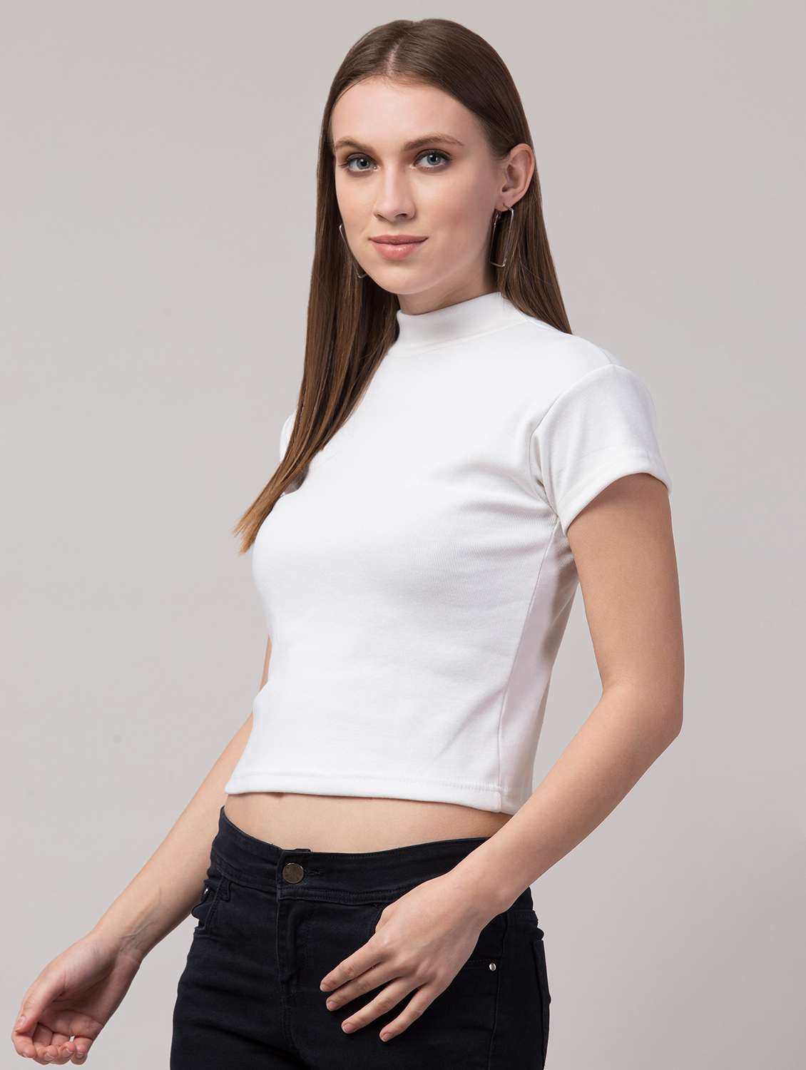 white solid short sleeves casual top - 20360026 - Standard Image - 1