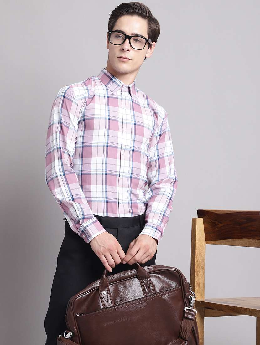 pink cotton formal shirt - 20360264 -  Standard Image - 1