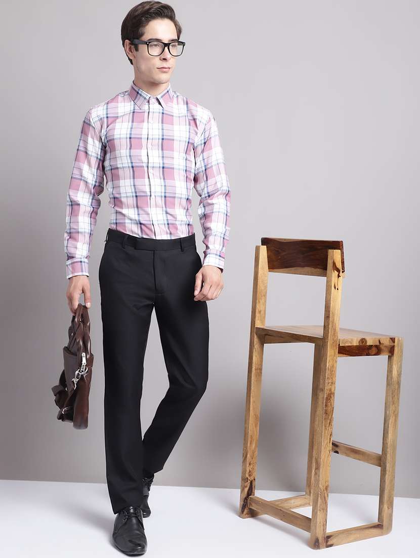 pink cotton formal shirt - 20360264 -  Standard Image - 4