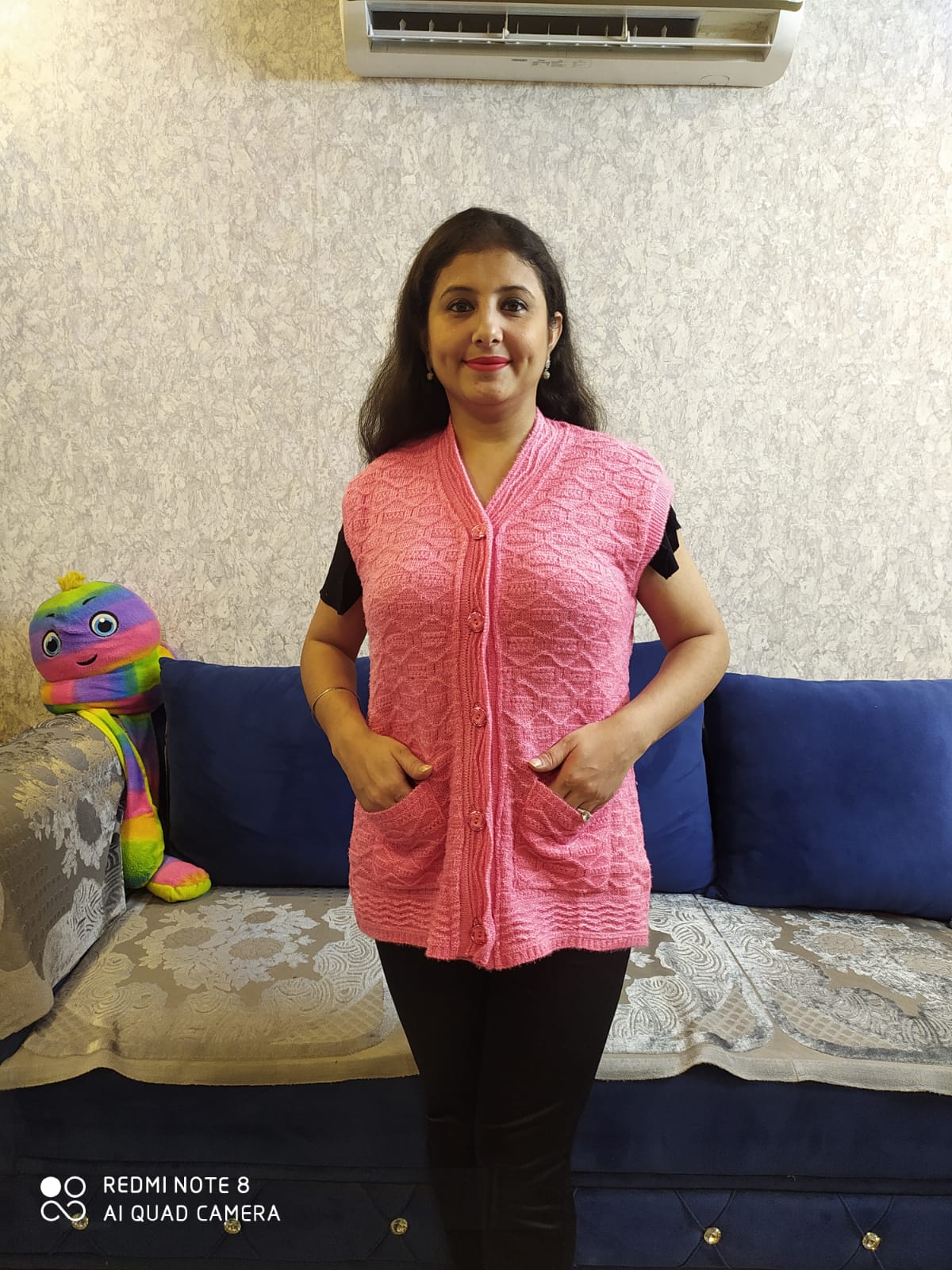 pink wool cardigan - 20361442 - Standard Image - 1