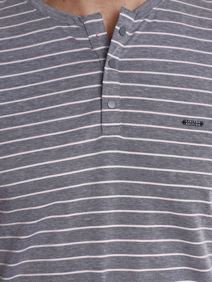 men grey striped cotton t-shirt - 20361496 -  Standard Image - 4